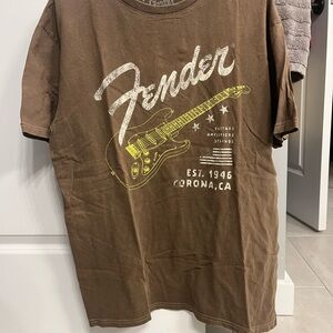 Fender Brown Electric Guitar Graphic Tee